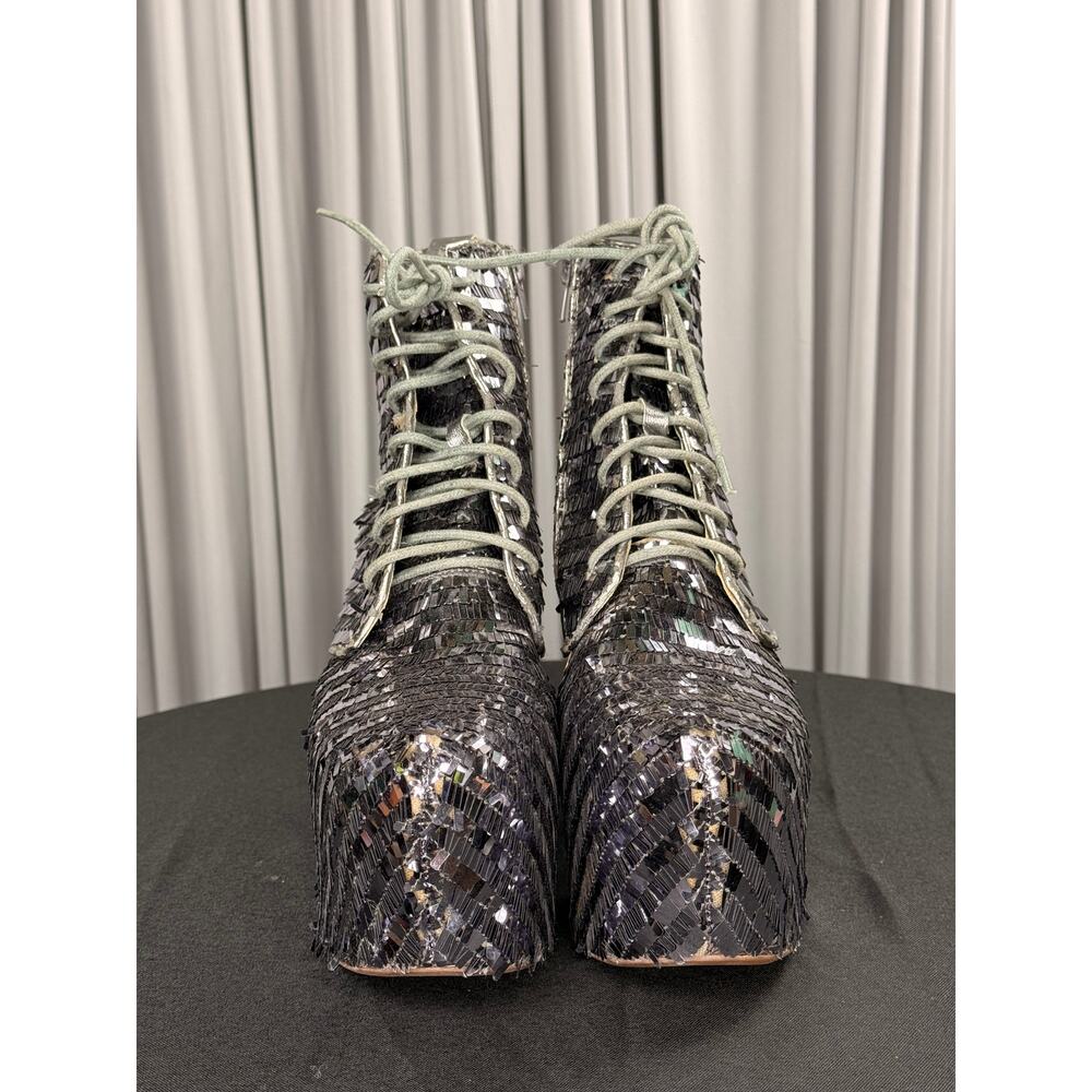 Perry Campbell Sequin Platform Boots Size 8